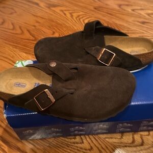 Birkenstock Brown Suede Mules